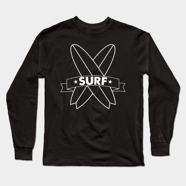 Surfboard Surf Design Long Sleeve T-Shirt by TeeShirt_Expressive